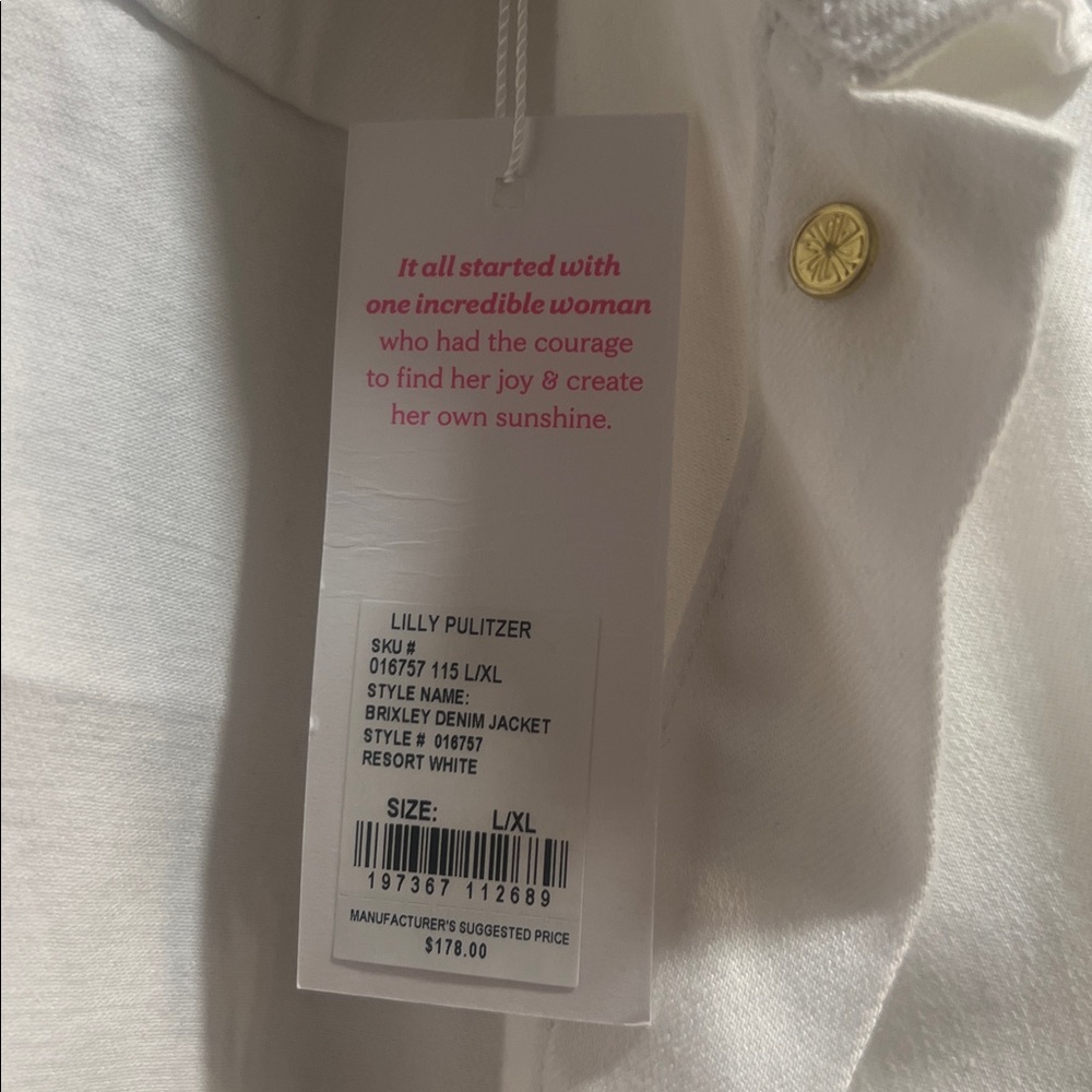 Lilly Pulitzer Bright White Denim Jacket - Picture 3 of 5